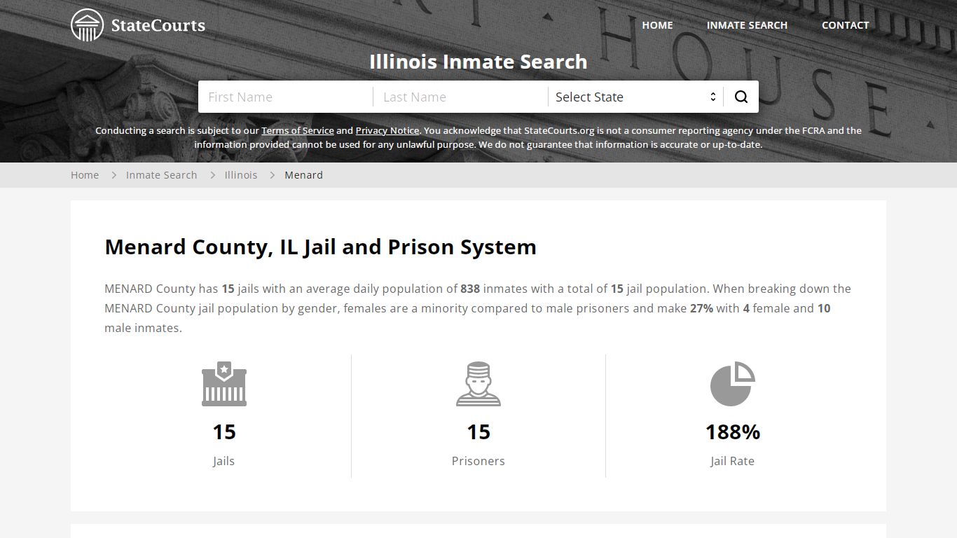 Menard County, IL Inmate Search - StateCourts
