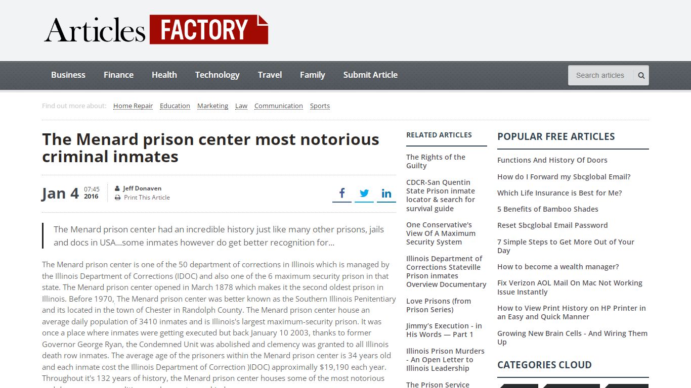 The Menard prison center most notorious criminal inmates
