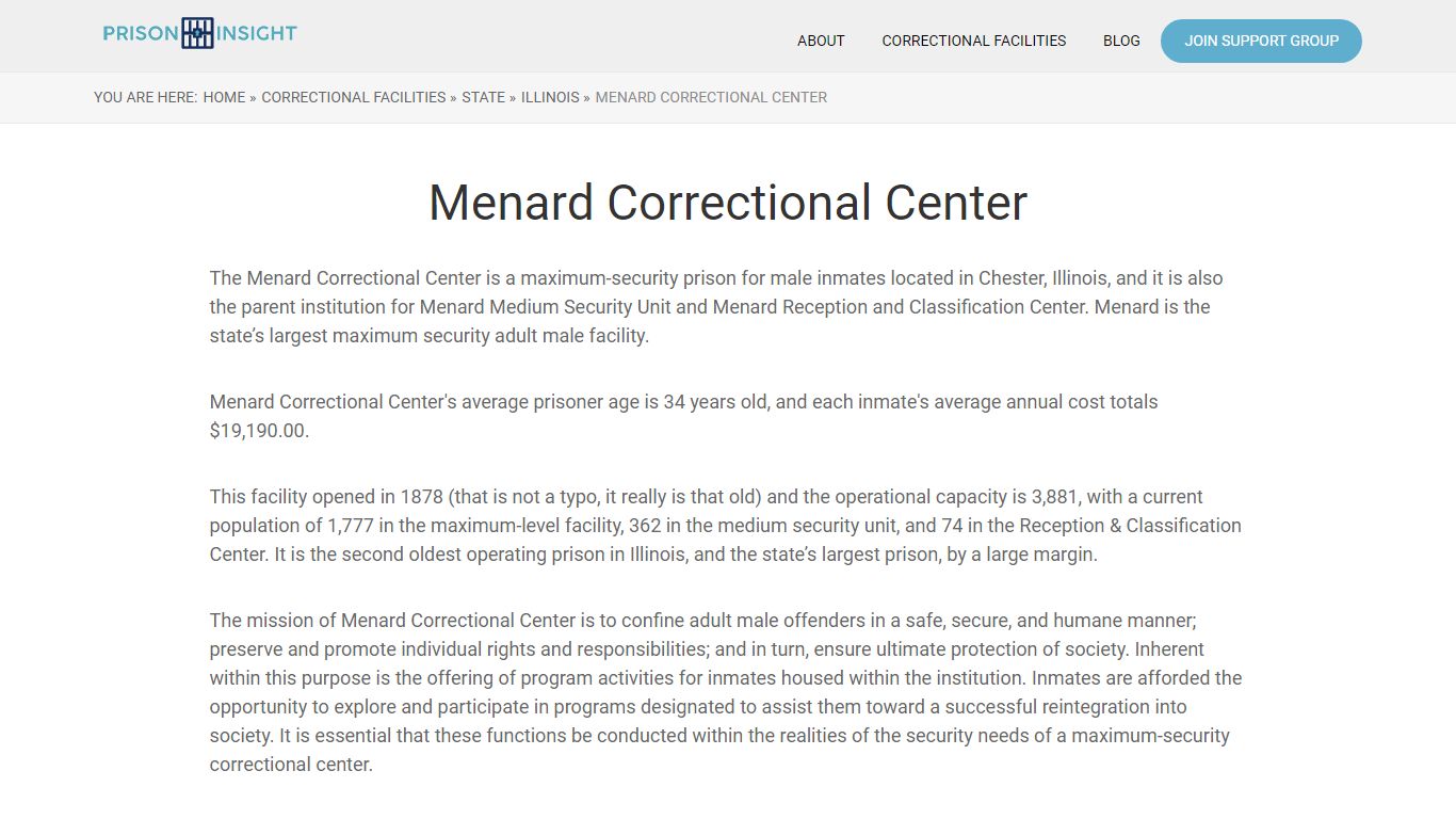 Menard Correctional Center - Prison Insight